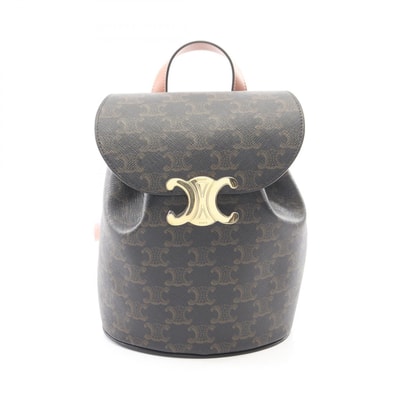 セリーヌ CELINE ボニー トリオンフ リュックサック バックパック バッグ PVCコーティングキャンバス レザー レディース ブラック系 / ブラウン系 118702CAS04LU 【新品】