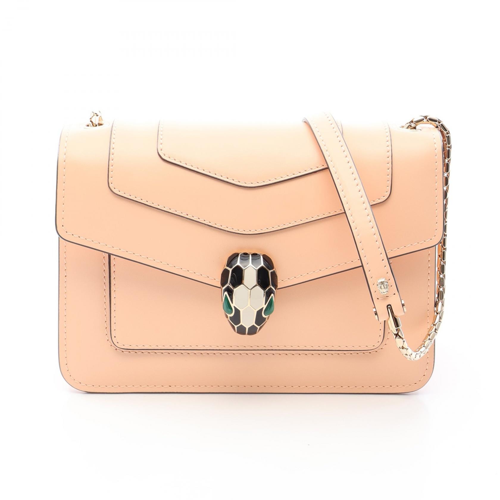 ブルガリ BVLGARI セルペンティ フォーエバー ショルダーバッグ バッグ レザー レディース ベージュ系 【中古】