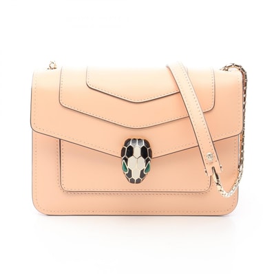 ブルガリ BVLGARI セルペンティ フォーエバー ショルダーバッグ バッグ レザー レディース ベージュ系 【中古】