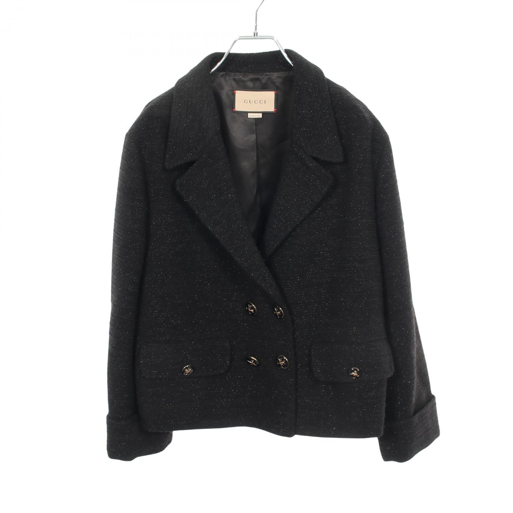 GUCCI ソフトブークレ　ツイードジャケットコート　サイズ36 美品 C (やや傷や汚れあり)】グッチ GUCCI ダブルブレスト ツイード 衣料品