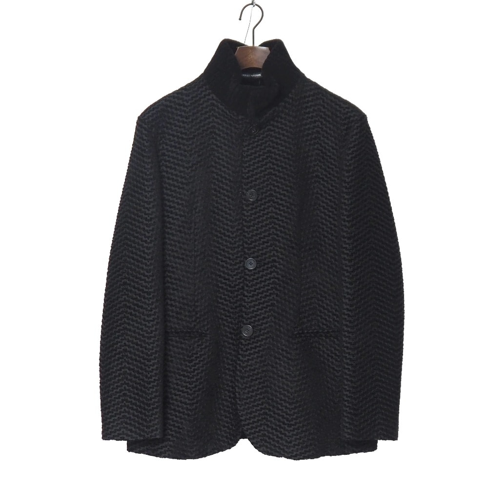 ■美品■Emporio Armani エンポリオ・アルマーニ ジャケット サイズ48 スタンドカラー 総柄 ブランド古着【中古】RA9768