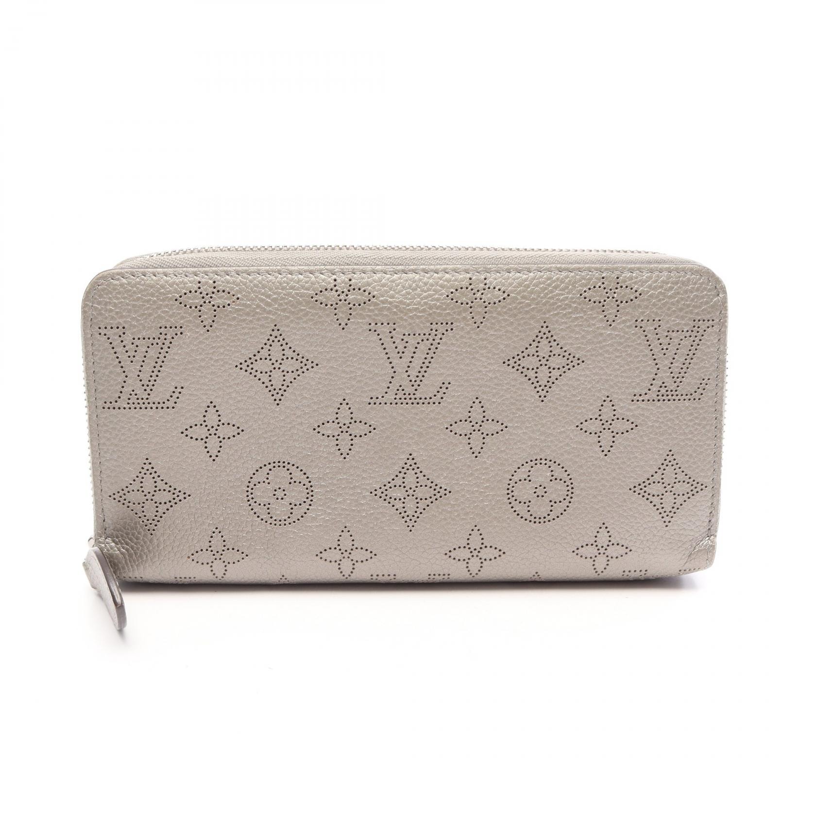 ルイ・ヴィトン LOUIS VUITTON ジッピーウォレット ラウンド財布 財布 レザー モノグラム・マヒナ グレー レディース グレー系 M81642 【中古】