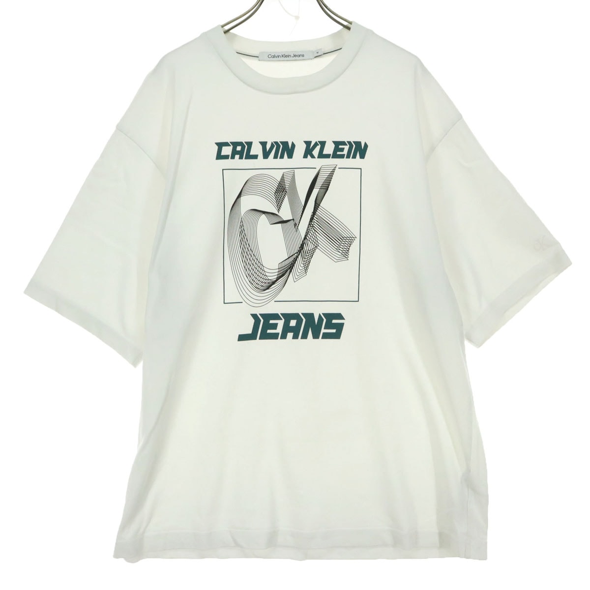 Calvin klein Jeans カルバンクラインジーンズ ロゴプリント 半袖 クルーネック Tシャツ M ホワイト