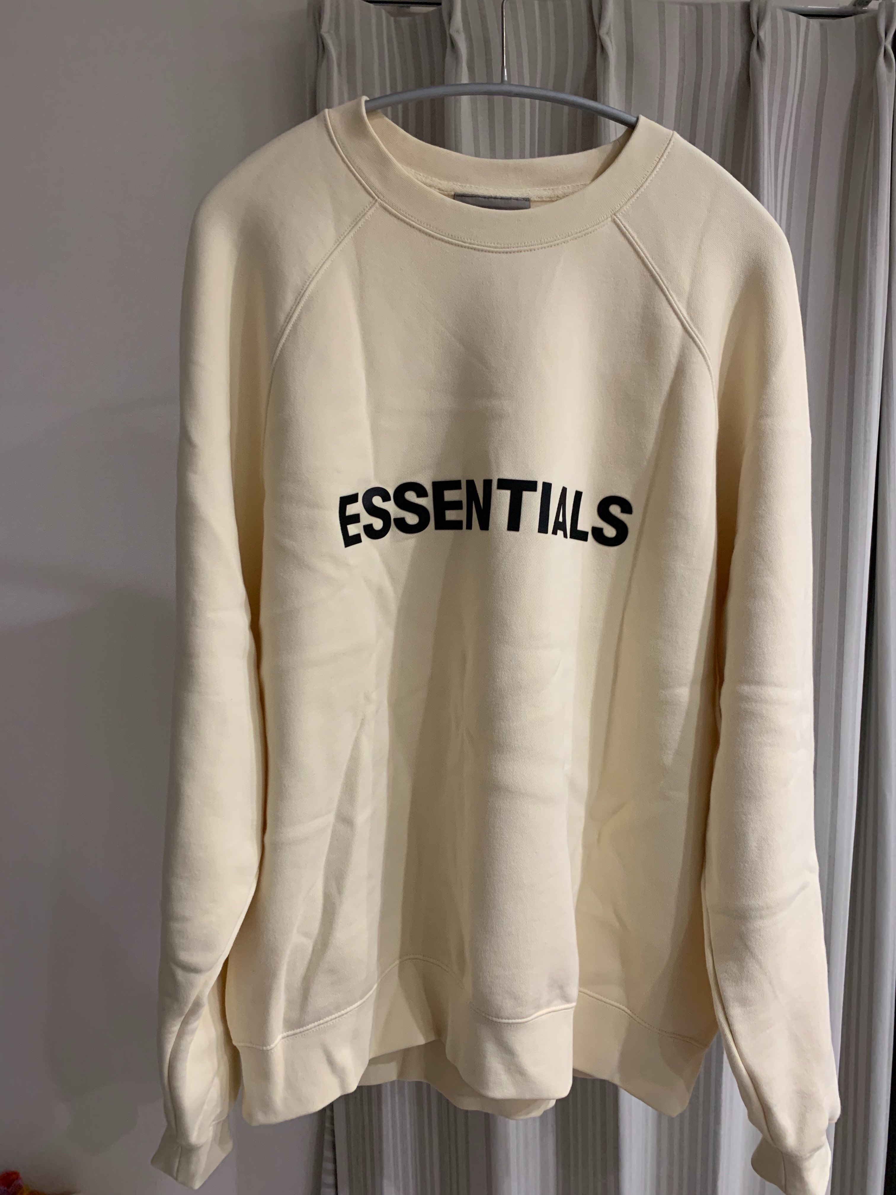 FEAR OF GOD ESSENTIALS 3D Silicon Applique Crewneck "Buttercream"