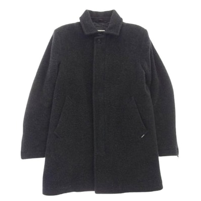 DIESEL ディーゼル コート ダブルジップ ウールステンカラーコート ブラック系 S【中古】