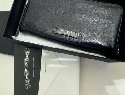 超美品!クロムハーツ スクロールラベルウォレット 財布