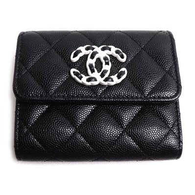 CHANEL シャネル 19 スモールフラップ ウォレット 三つ折り財布 AP3711 レディース【中古】【美品】
