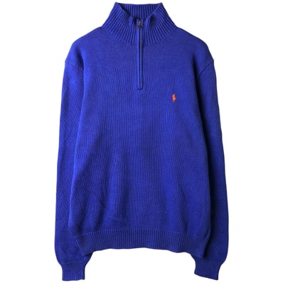 古着 ラルフローレン Ralph Lauren POLO by Ralph Lauren コットンニットハーフジップセーター メンズL相当/eaa380748