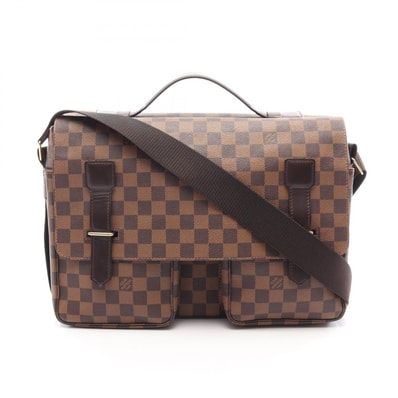 ルイ・ヴィトン LOUIS VUITTON ブロードウェイ ダミエエベヌ ショルダーバッグ バッグ PVCコーティングキャンバス レザー ダミエ エベヌ メンズ レディース ブラウン系 N42270 【中古】