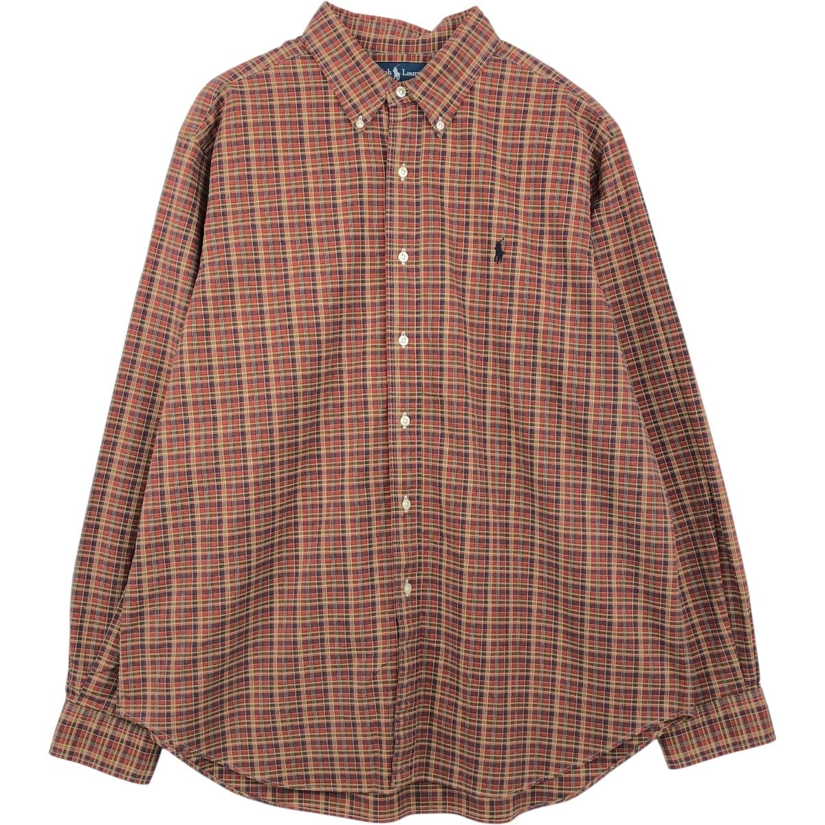 古着 ラルフローレン Ralph Lauren CLASSIC FIT クラシックフィット 長袖 ボタンダウンチェックシャツ メンズXL相当/eaa659316