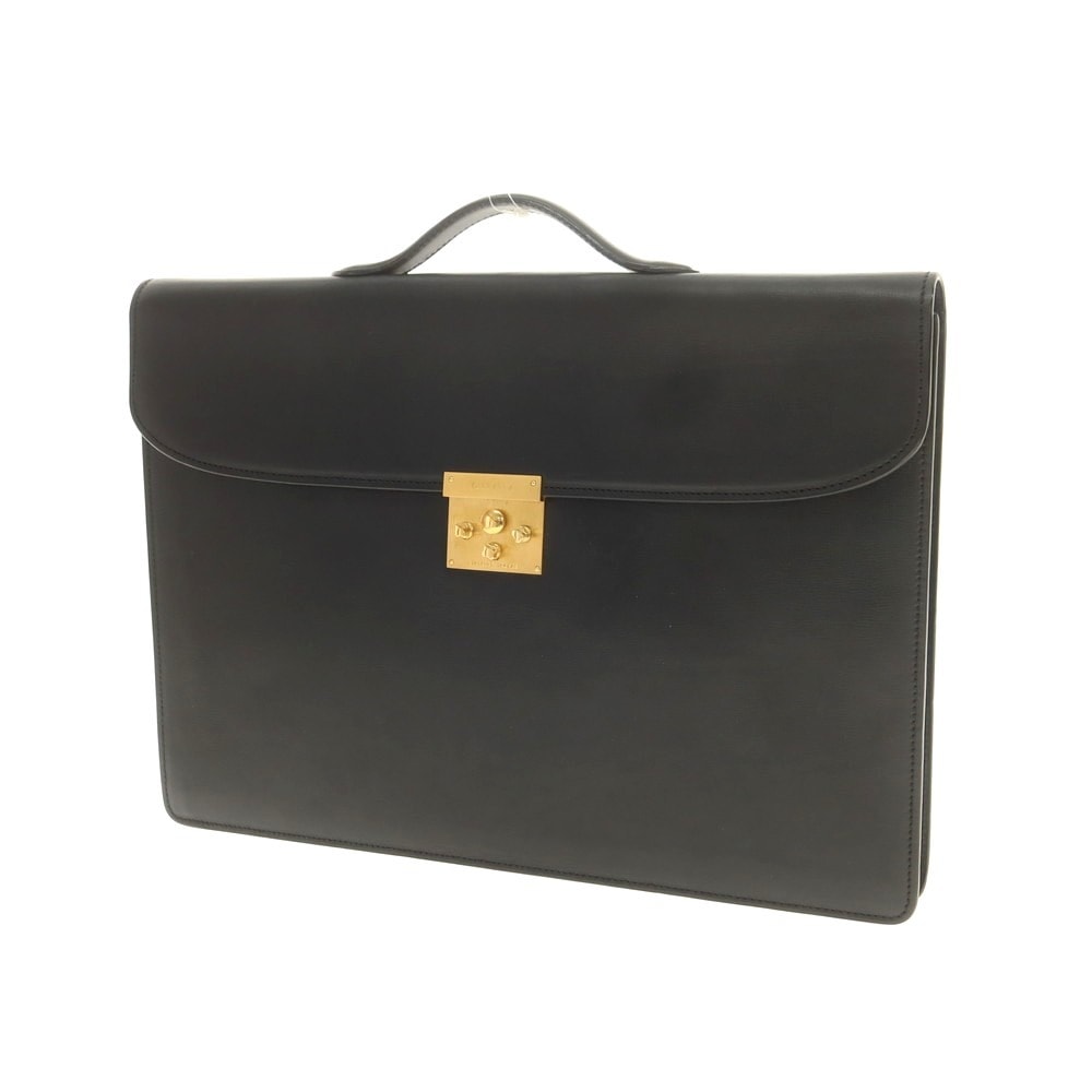 【中古】ヴァレクストラ バレクストラ Valextra SHERLOCK VLレザー ブリーフケース ブラック【WxH29.5xD2.5】【メンズ】