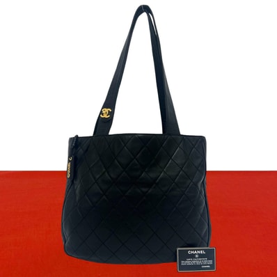 CHANEL シャネル マトラッセ ココマーク ラムスキン トートバッグ ブラック
34497