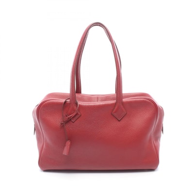 エルメス HERMES ヴィクトリア35 ハンドバッグ バッグ レザー トリヨンクレマンス トリヨンクレマンス ルビー □R刻印(2014年製造) レディース レッド系 【中古】