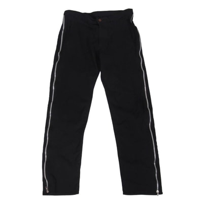 BLACK COMME des GARCONS ブラックコムデギャルソン 24SS 1M-P003 製品後加工 エステルギャバジン サイドジップ パンツ ブラック系 L【中古】