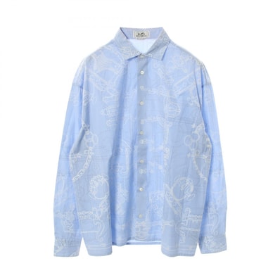 エルメス HERMES Mors et Gourmettes 衣料品 トップス コットン メンズ ブルー系 【中古】