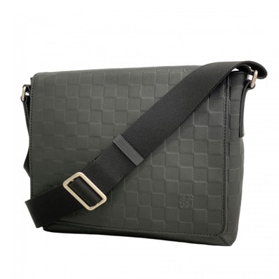 【6db2204-k】ルイヴィトン ショルダーバッグ ダミエ・アンフィニ ディストリクトPM N41033 オニキス シルバー金具【中古】メンズ