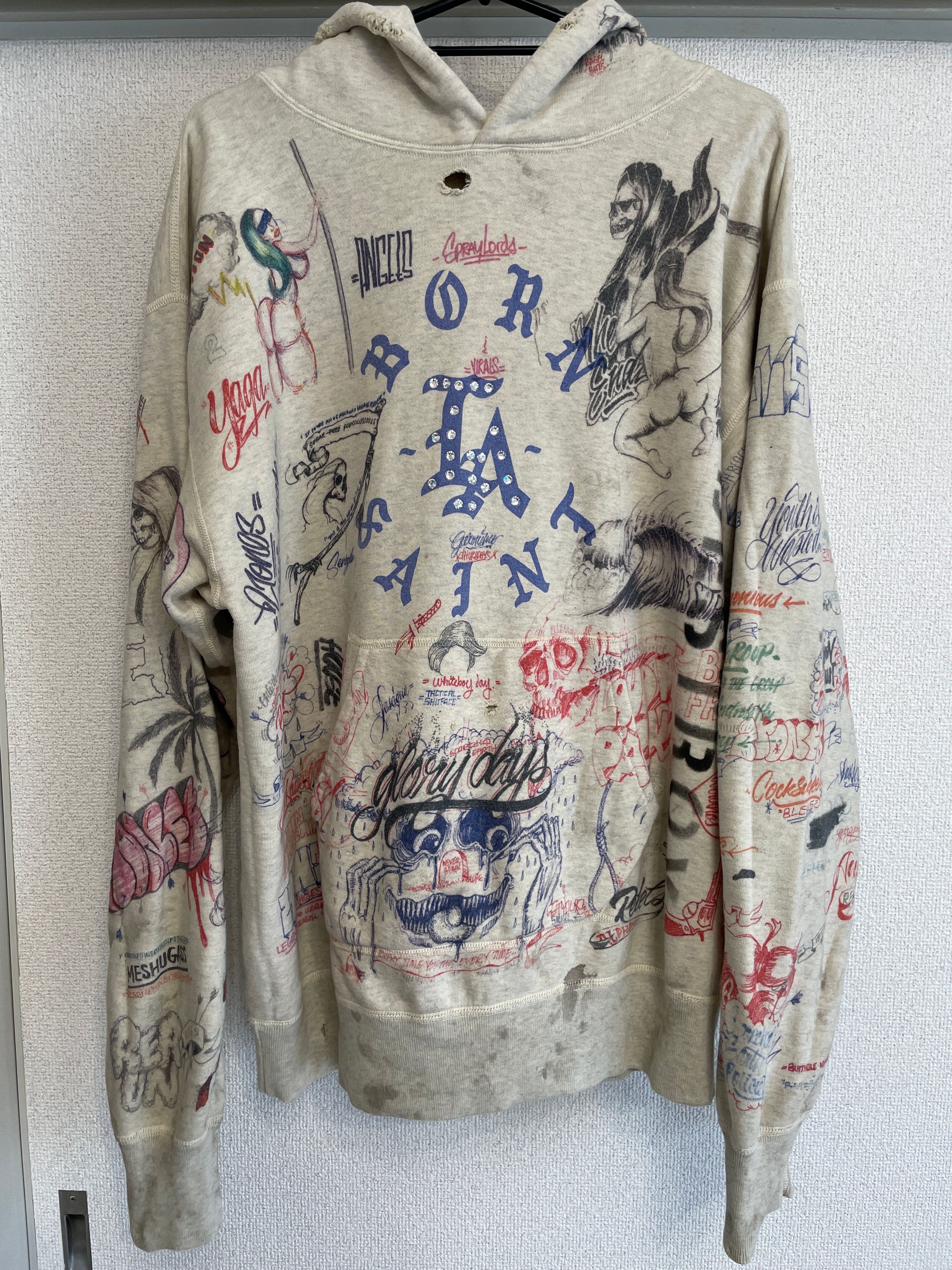 Saint Mxxxxxx x Born x Raised 24SS LA Hoodie "Gray" SM-YS8-0000-C11