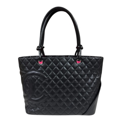 シャネル カンボン トートバッグ レザー A25169 ブラック レディース CHANEL 中古
