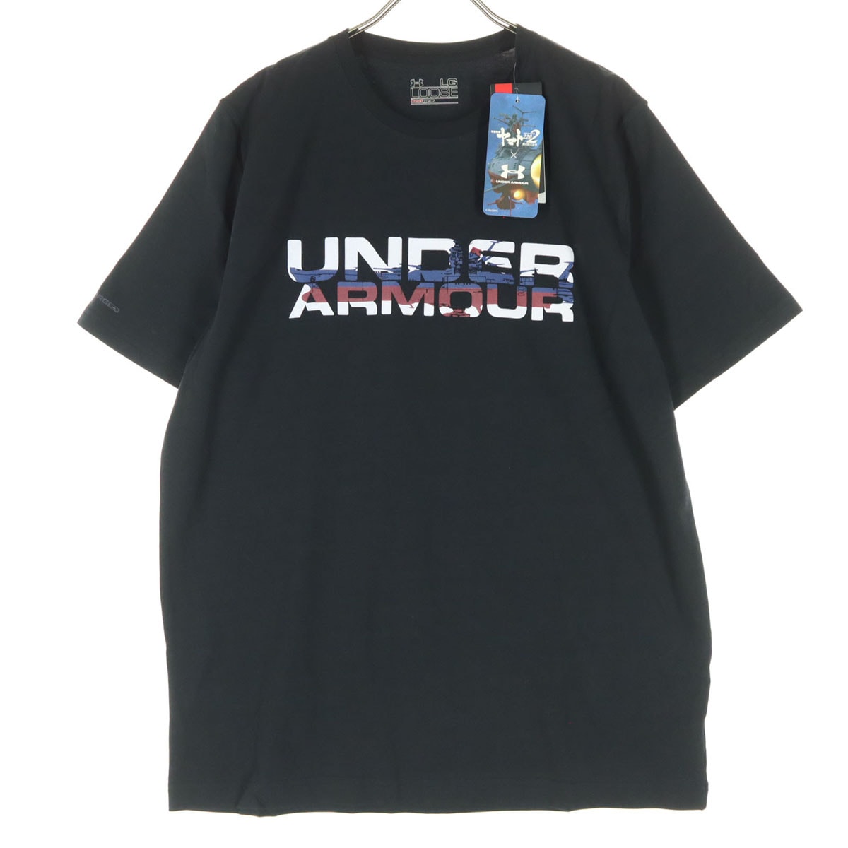 未使用 UNDER ARMOUR アンダーアーマー 宇宙戦艦ヤマト コラボ 両面プリント 半袖 Tシャツ LG ブラック 外袋付属