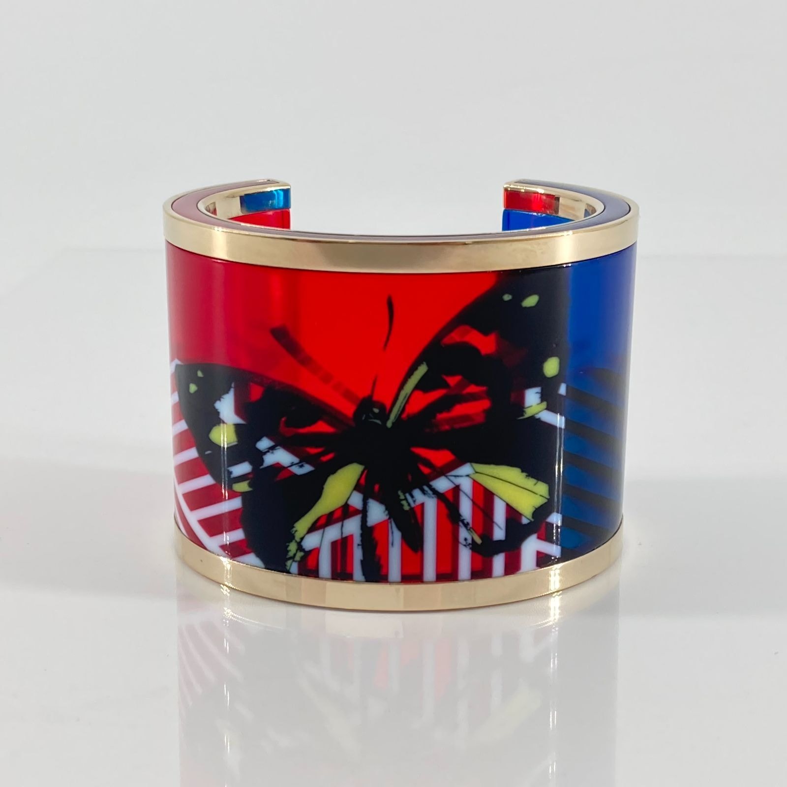 Christian Dior(クリスチャン・ディオール)バタフライモチーフ スケルトン バングル レッド