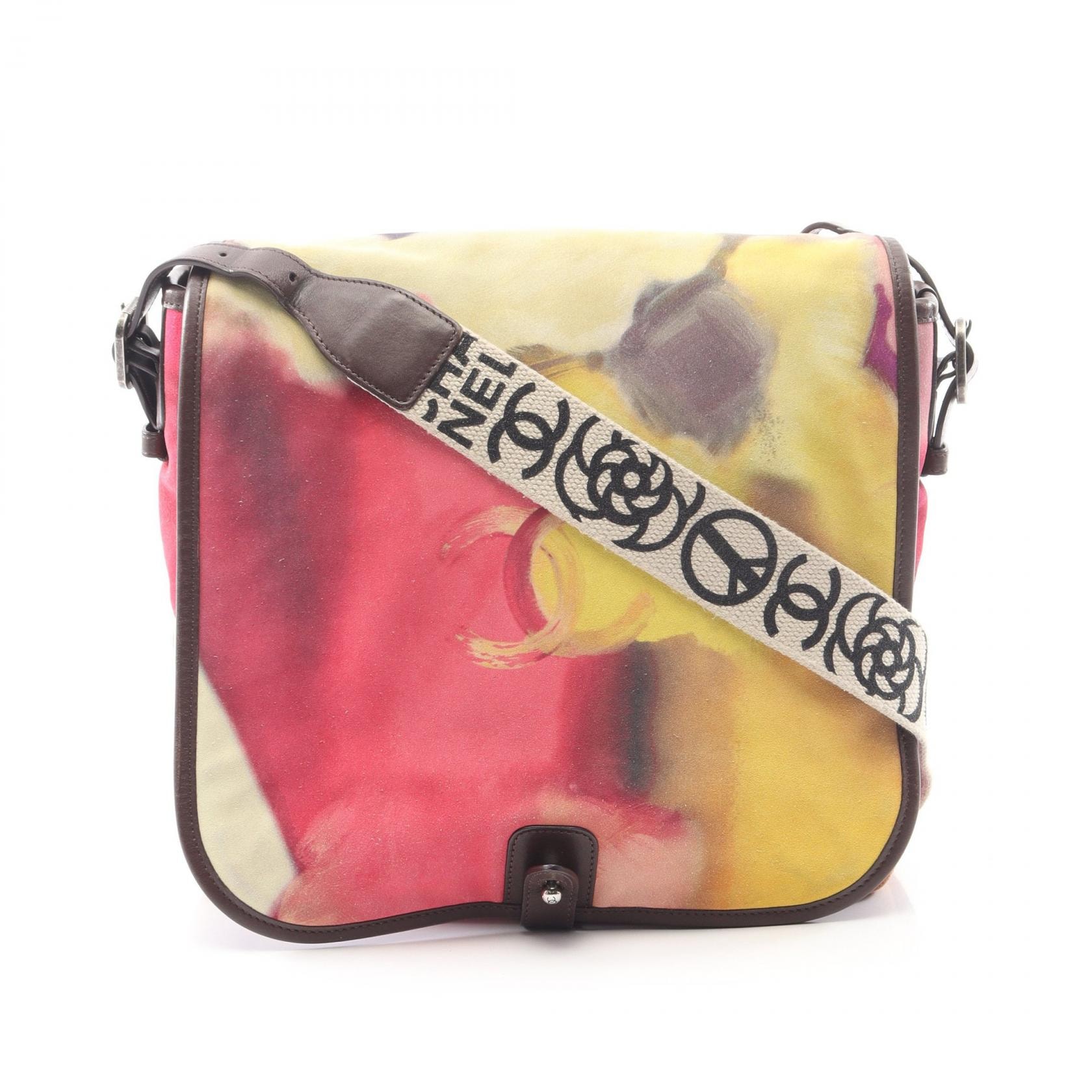 シャネル CHANEL ココマーク ショルダーバッグ バッグ スウェード レザー レディース ブラウン系 / マルチカラー A90809 【中古】