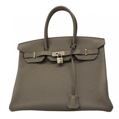 【6cd5224】エルメス ハンドバッグ バーキン35 トゴ エタン シルバー金具 A刻印【中古】レディース