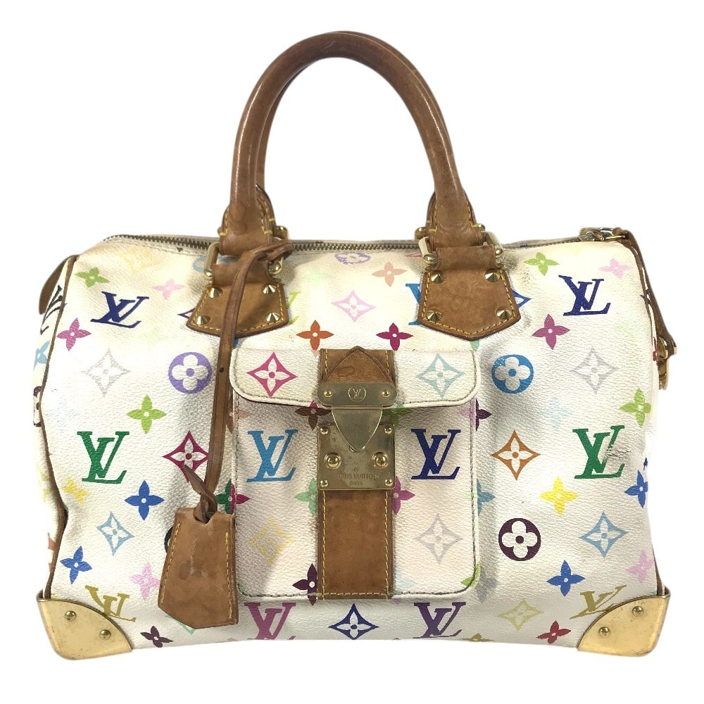 ルイヴィトン LOUIS VUITTON スピーディ30 スピーディ 30 M92643  モノグラムマルチカラー カバン ミニボストンバッグ  ハンドバッグ モノグラムマルチカラーキャンバス ブロン ホワイト