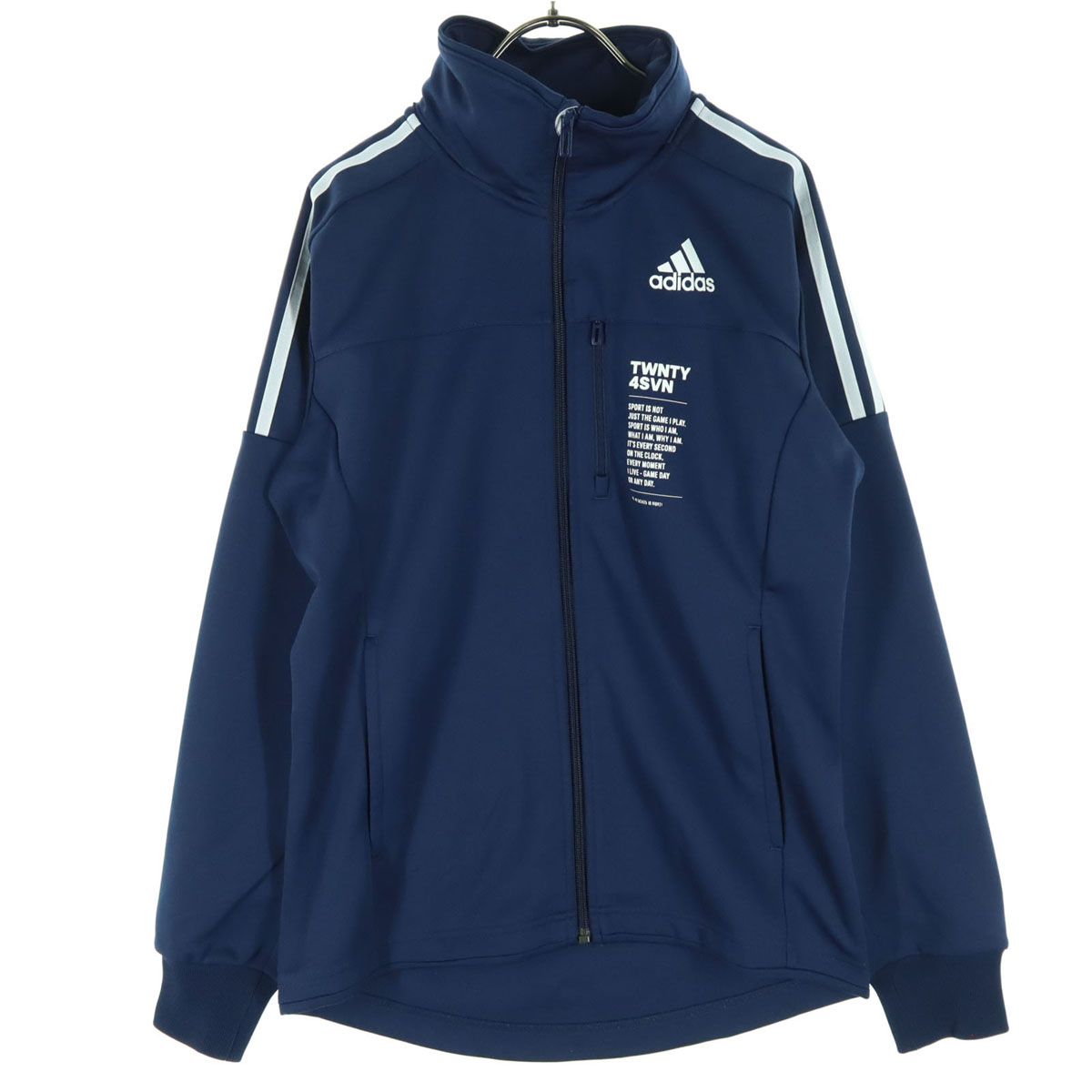 adidas アディダス ワンポイントロゴ 長袖 トラックジャケット S ネイビー ジャージ