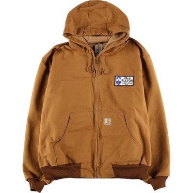 古着 カーハート Carhartt アクティブジャケット ダックフルジップパーカー USA製 メンズXXL相当/eaa599966
