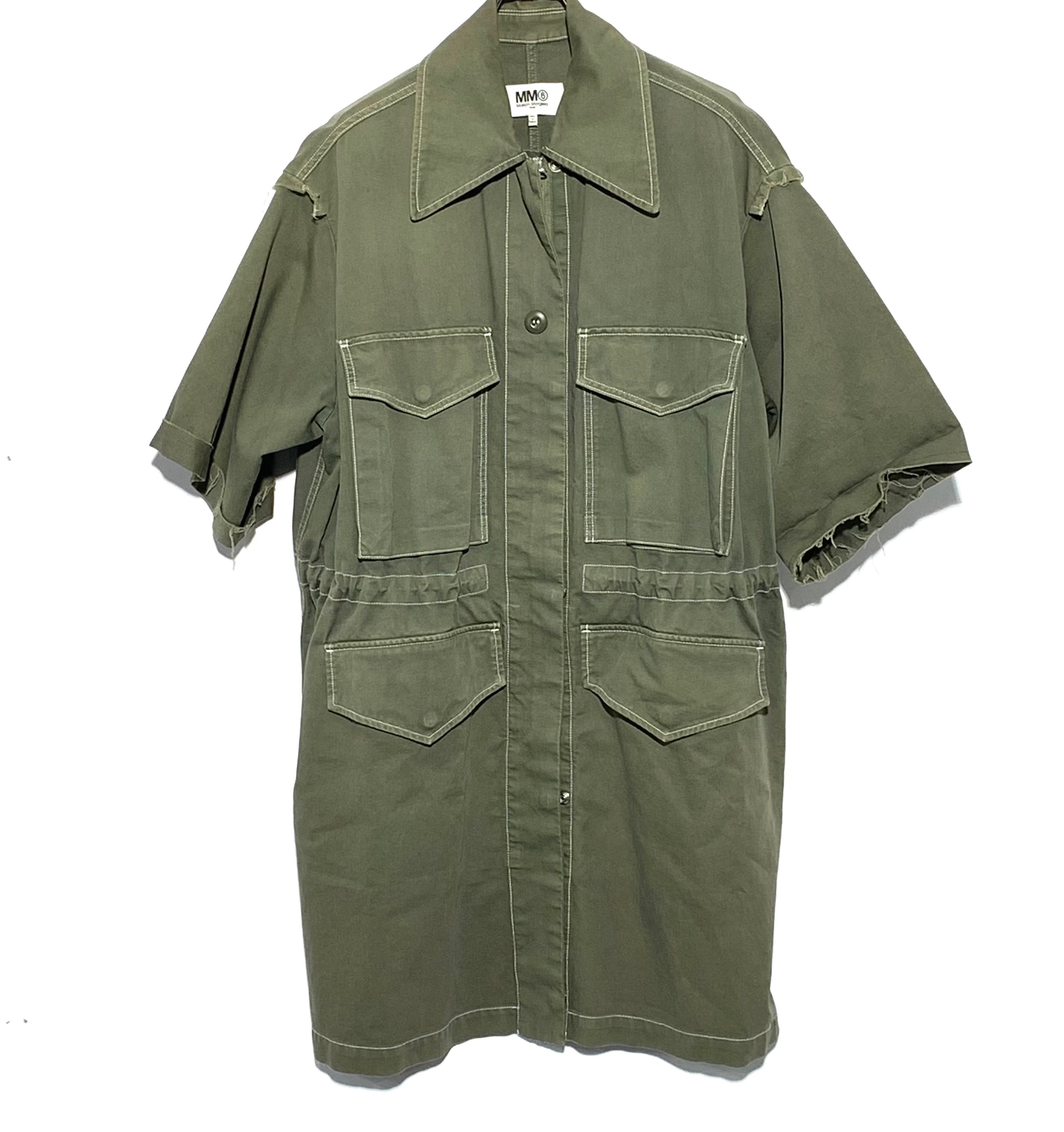 MM6 Maison Margiela オーバーサイズ ミリタリーテイスト ショートスリーブ ワンピース コート