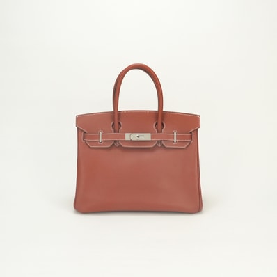エルメス HERMES バーキン30 バッグ トートバッグ エプソン ブリック Brique ブラウン Brown 茶 シルバー金具 ハンドバッグ ヴォーエプソン
