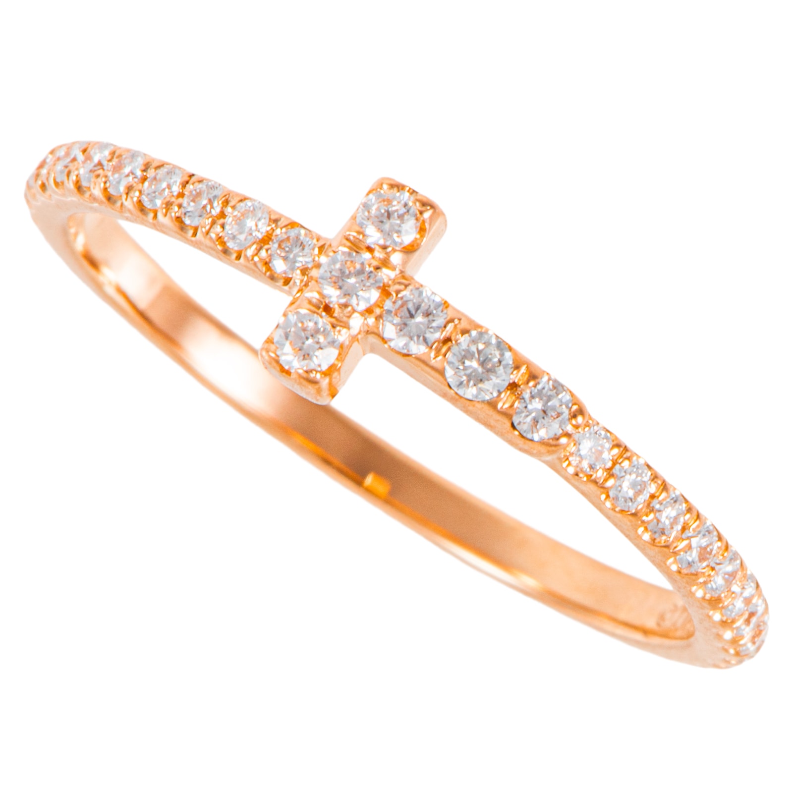 TIFFANY&Co. ティファニー ティファニーT フルサークル ダイヤモンド ワイヤー バンド リング 指輪 8号 K18RG ダイヤモンド ピンク ゴールド【中古】