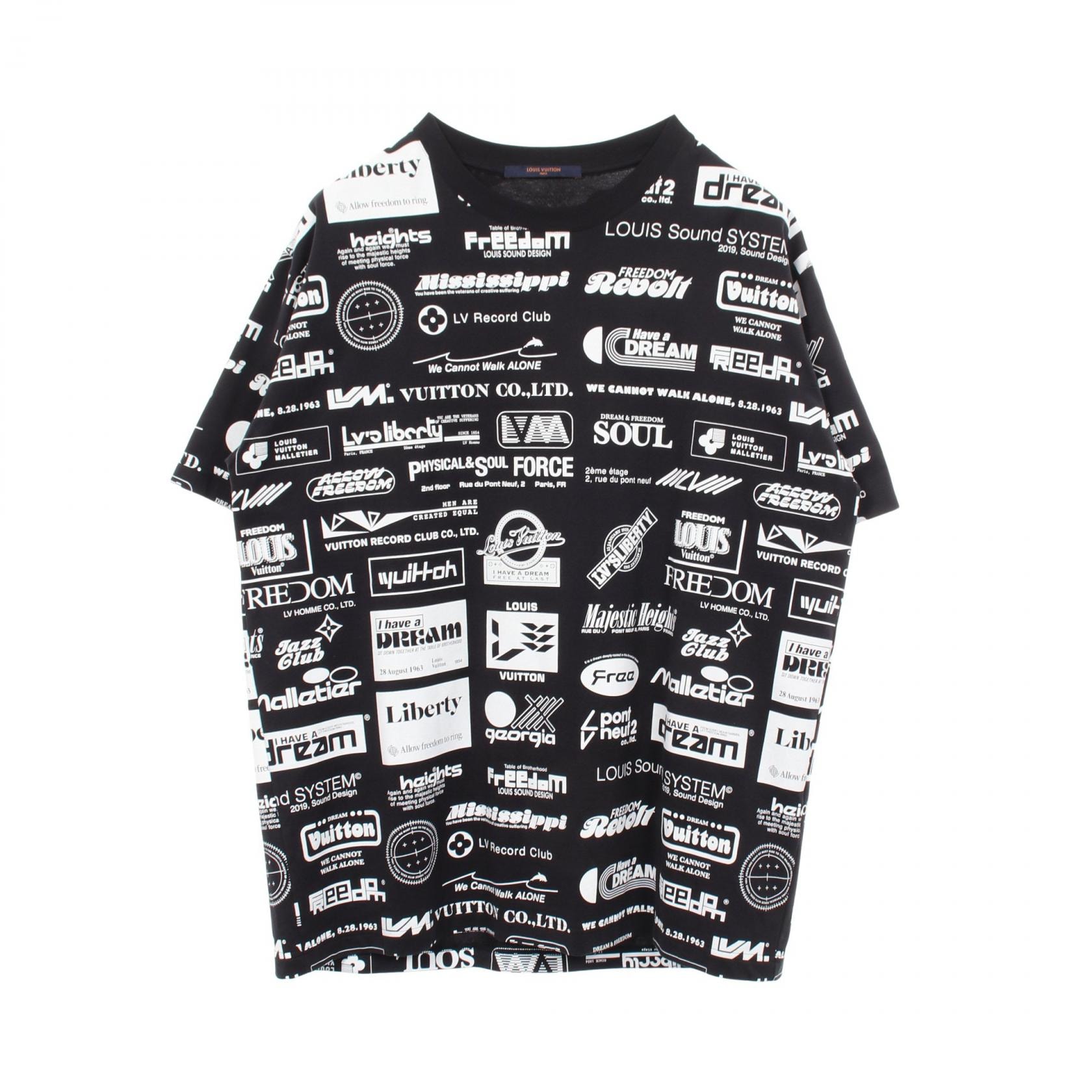 ルイ・ヴィトン LOUIS VUITTON オールオーバーロゴプリンテッド 半袖Tシャツ 衣料品 トップス コットン メンズ ブラック系 / ホワイト系 RM192M NPG HHY20W 【中古】