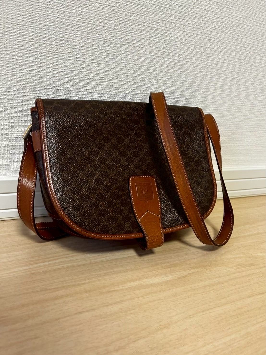 美品✨CELINE マカダム　セリーヌ ショルダーバッグ　茶/7
