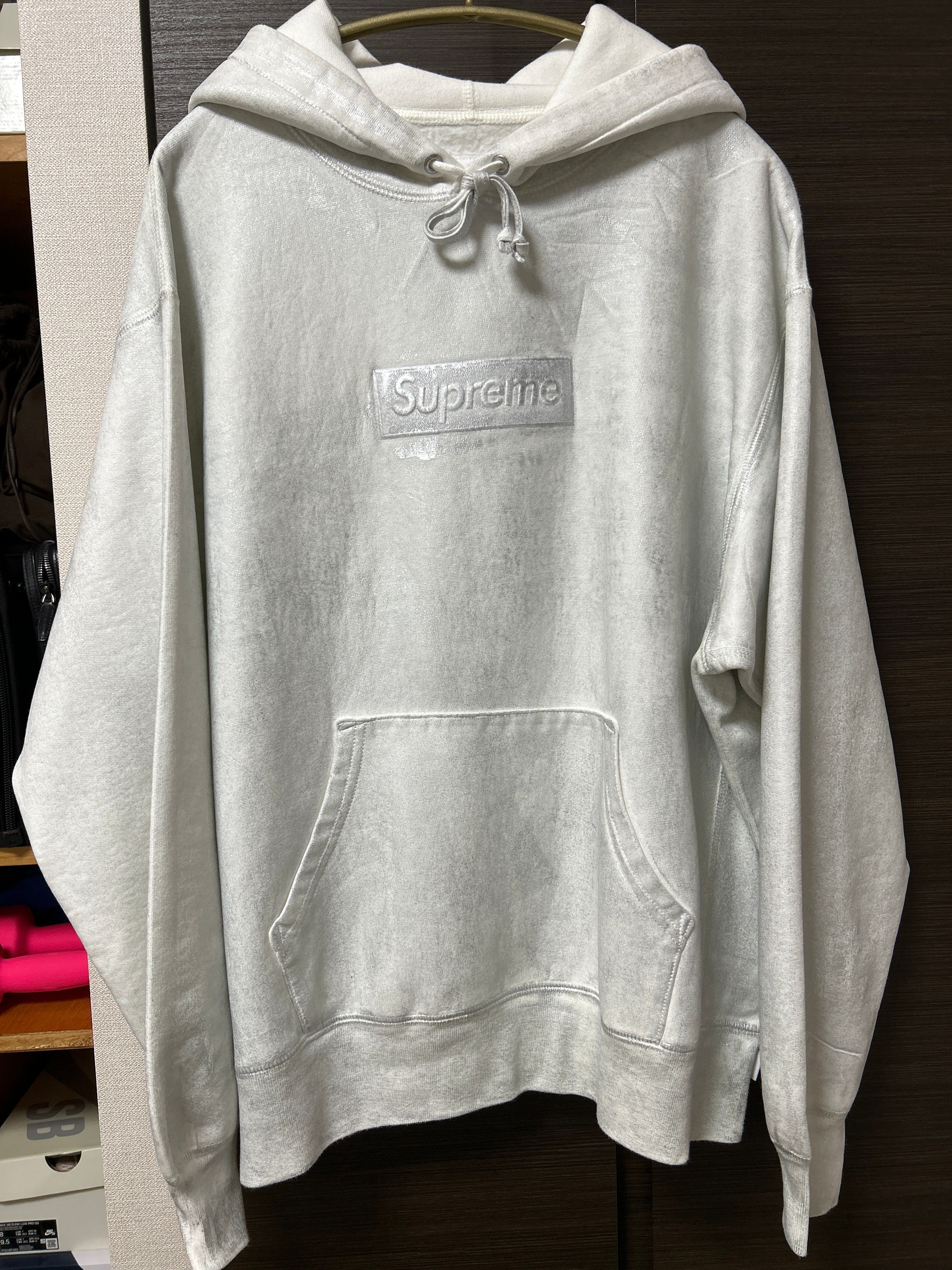 Supreme x MM6 Maison Margiela Foil Box Logo Hooded Sweatshirt "White"