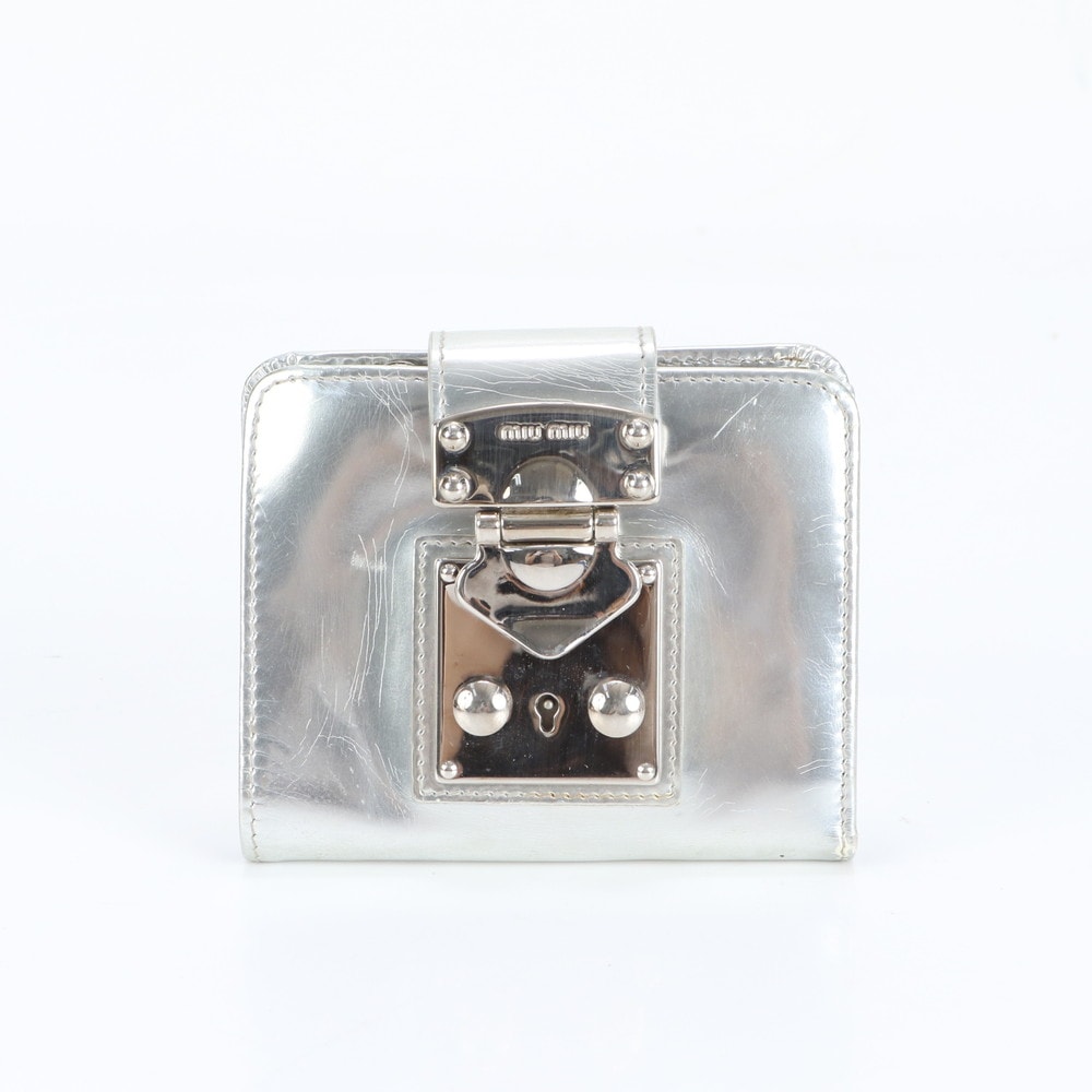 ミュウミュウ 二つ折り 財布 レザー