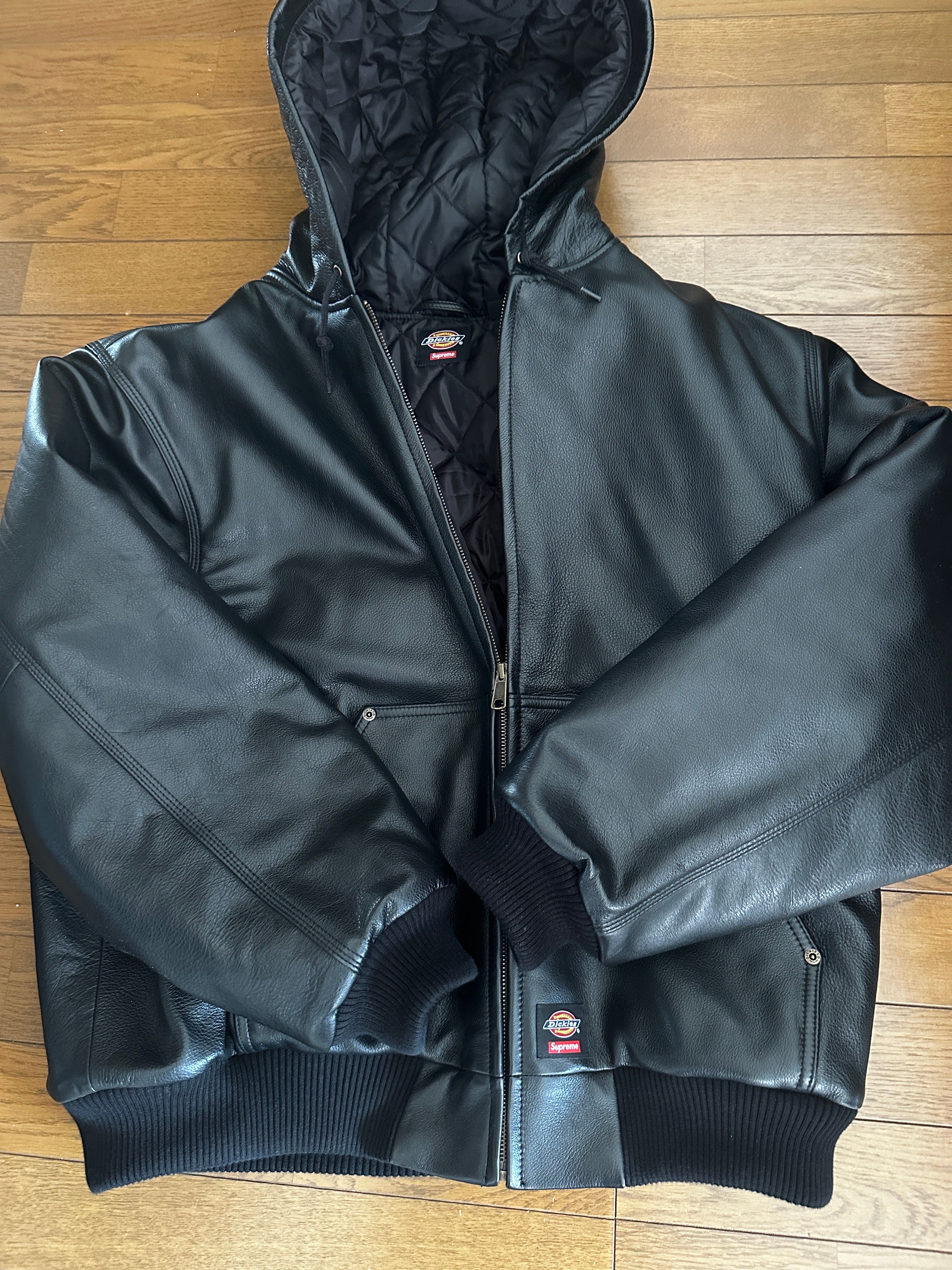 Supreme x Dickies Hooded Leather Work Jacket "Black"