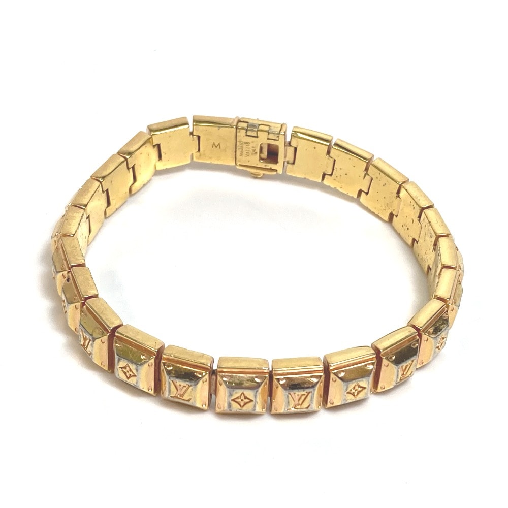 ルイヴィトン LOUIS VUITTON ブラスレ ナノグラム M64650 アクセサリー テニス ブレスレット メタル ゴールド