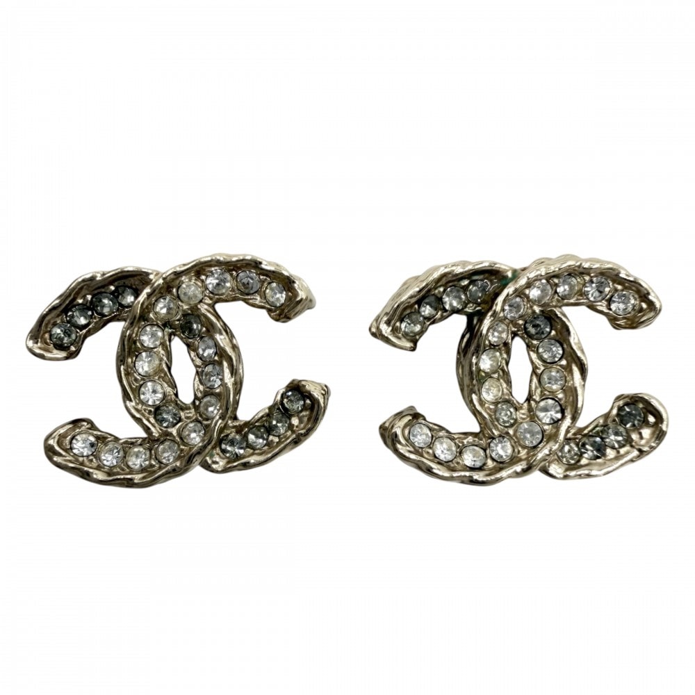 CHANEL シャネル ピアス ココマーク アクセサリー ラインストーン  GP   B13B ゴールド レディース 約3.5g 2013年【中古品】