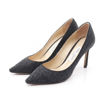 ジミーチュウ JIMMY CHOO パンプス 靴 ファブリック レディース ブラック系 / シルバー系 【中古】