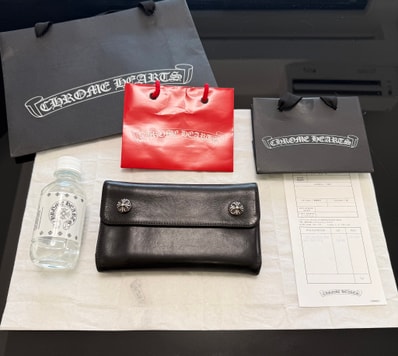 付属品完備/値下げ交渉可能 / 正規品!CHROME HEARTS クロムハーツ ウェーブ WAVE ウォレット 財布