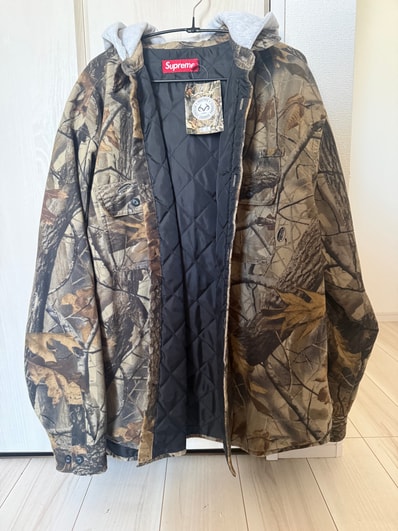 Supreme Quilted Lined Hooded Flannel Shirt "Fallen Leaves"