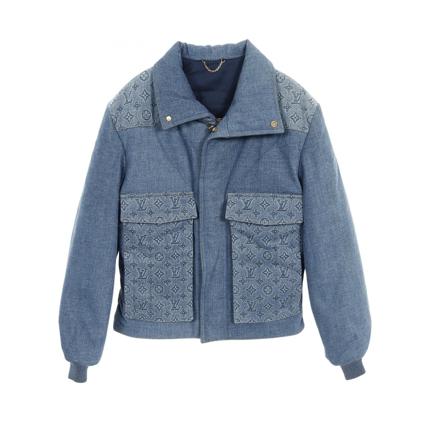 ルイ・ヴィトン LOUIS VUITTON モノグラム パテッドデニムブルゾン 衣料品 アウター コットン メンズ ブルー系 RM213M 【中古】