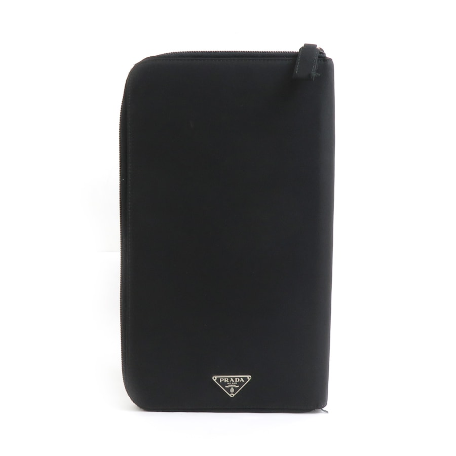 プラダ PRADA ポーチ マルチケース ナイロン ブラック ユニセックス【中古】 h30906a