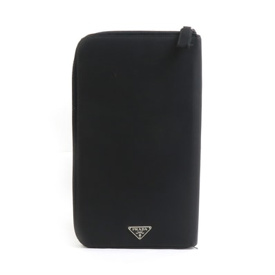 プラダ PRADA ポーチ マルチケース ナイロン ブラック ユニセックス【中古】 h30906a