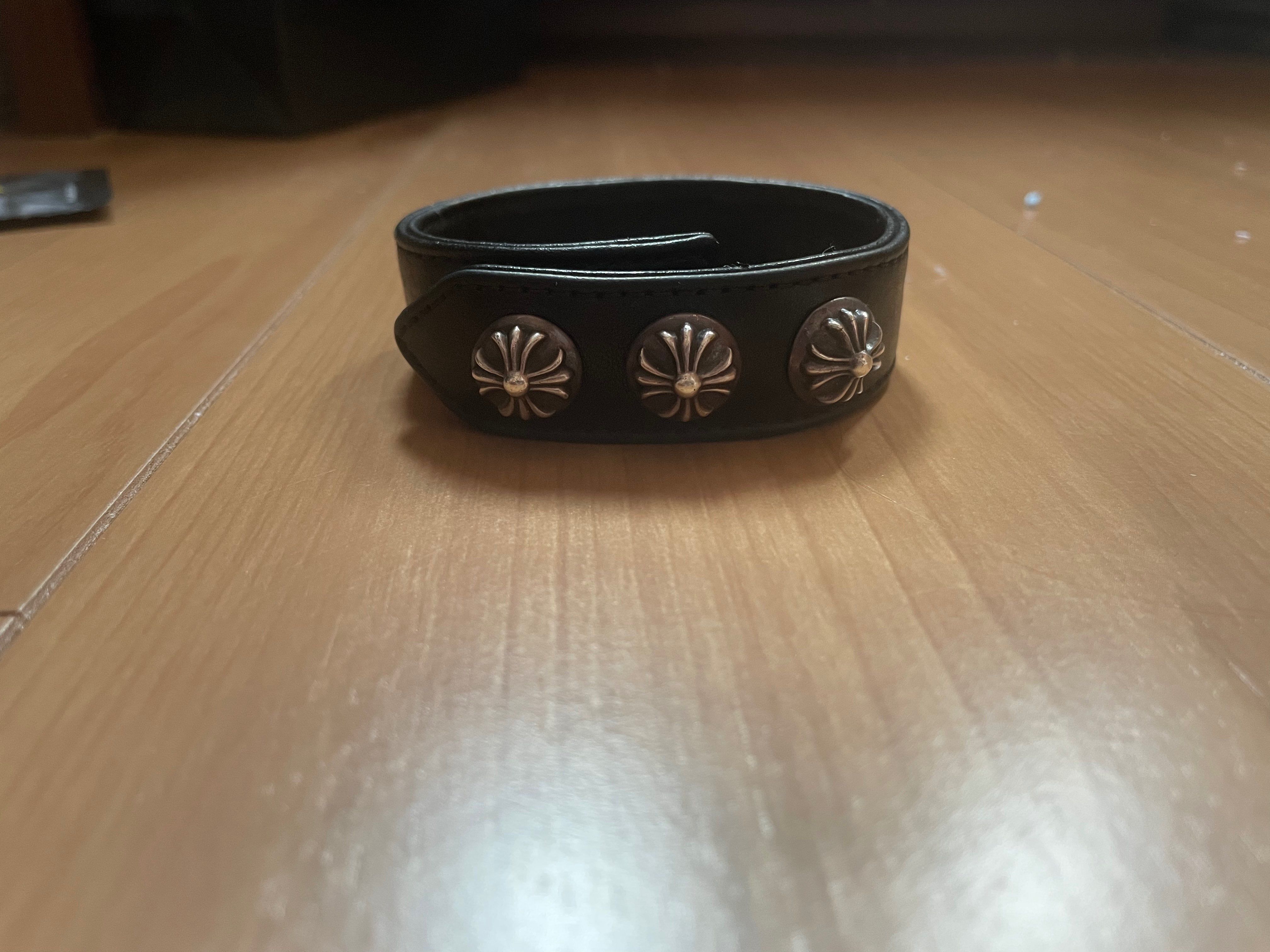 Chrome Hearts 3 Button 2 Snap Bracelet Cross "Black"