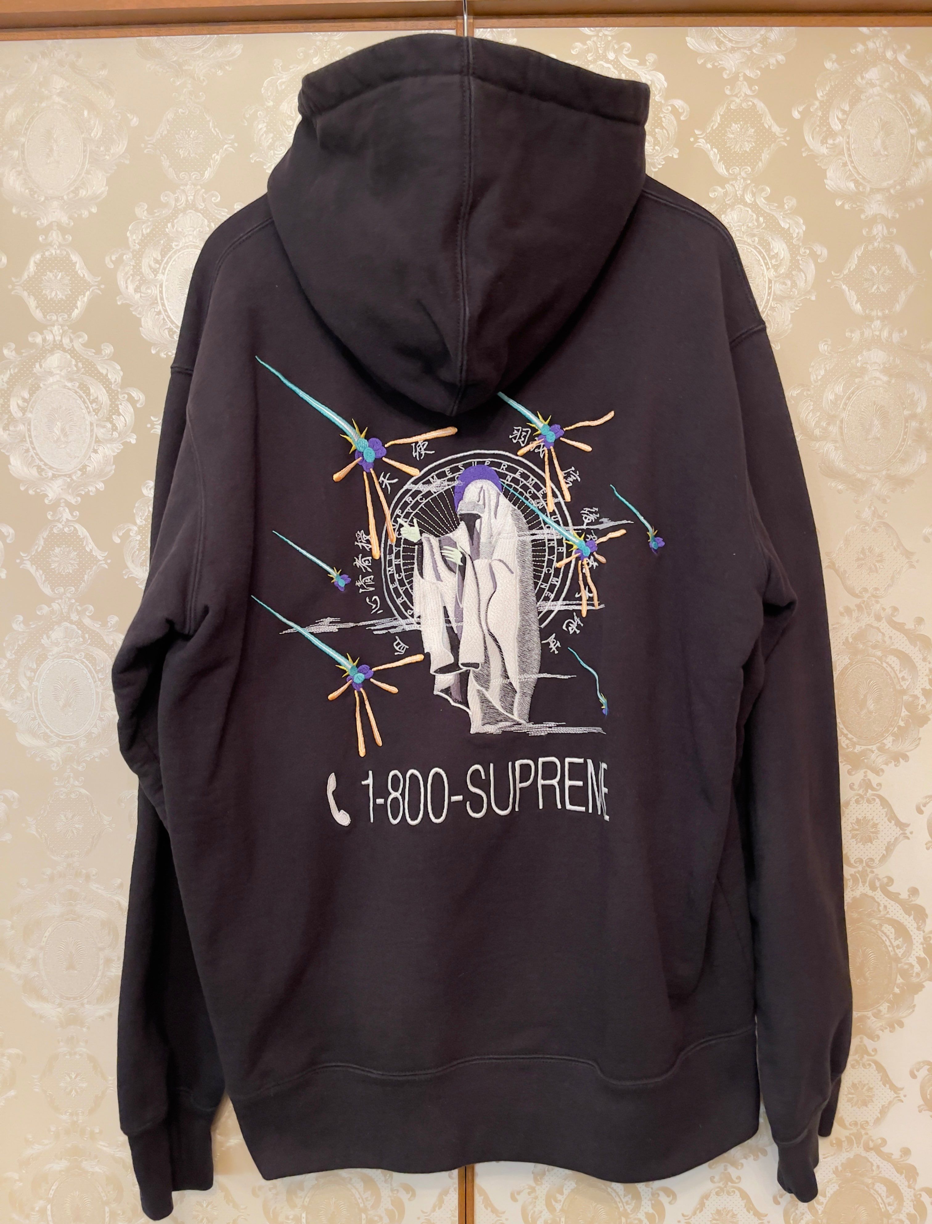 Supreme 1-800 Hooded Sweatshirt "Black"