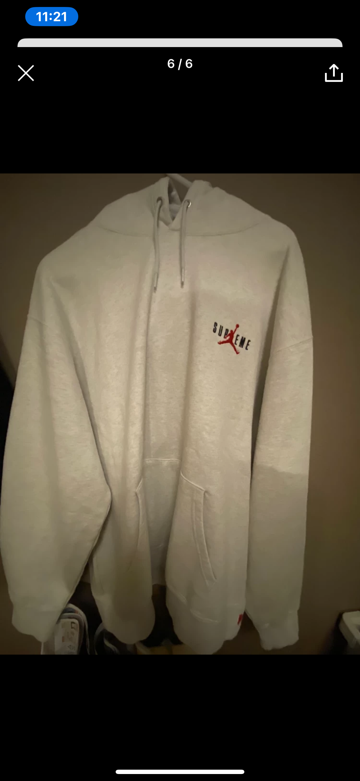 Supreme x Jordan Hooded Sweatshirt "Ash Grey" HF0836-051