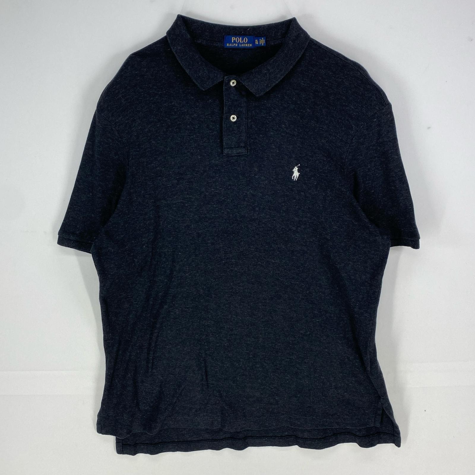 古着 ポロ・ラルフローレン POLO RALPH LAUREN 半袖シャツ ワンポイント ポロシャツ ショートスリーブ XL ブラック系 メンズ