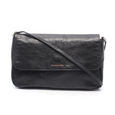 バレンシアガ BALENCIAGA GRUNGY MESSENGER ミディアム ショルダーバッグ バッグ レザー レディース ブラック系 【中古】